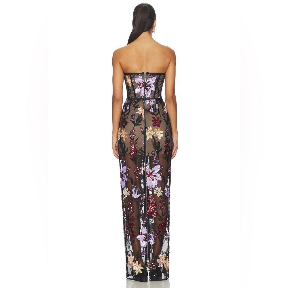 NWOT BRONX AND BANCO Dahlia Maxi Dress in Purple Multi, wedding guest gown - Picture 3 of 14